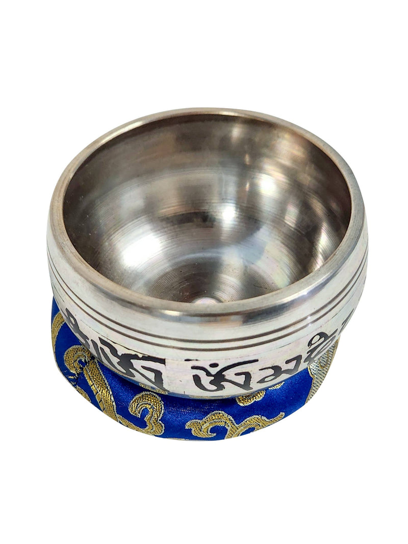 Om Mantra Silver Singing Bowl