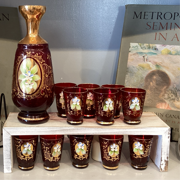 Czech Aperitif Glasses with Decanter