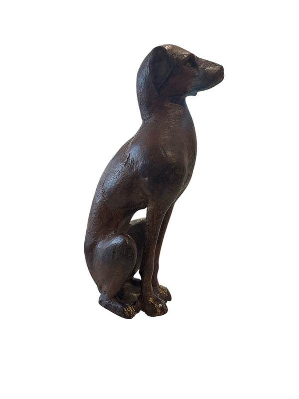 Brave, Good, Girl! - folk dog carving