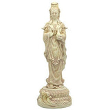 Kuan Yin Statue Holding a Vase, 12.25 Inches Tall