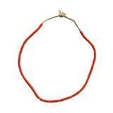 White Heart Glass Bead Orange: Medium