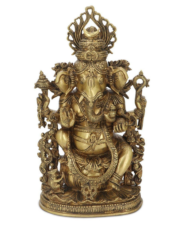 Brass Ganesh Statue, Intricate