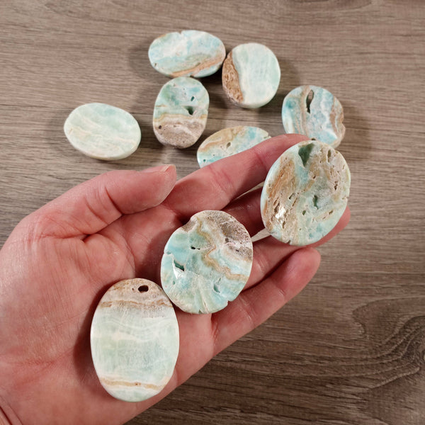 Blue Aragonite Worry Stone