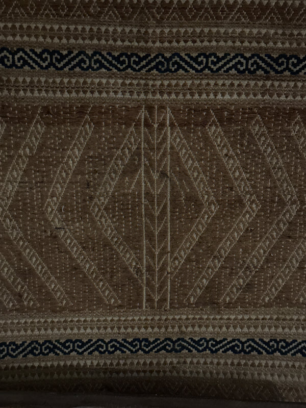 Framed Antique Indonesian Chevron Fabric