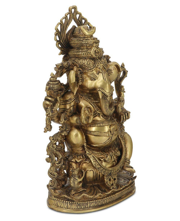 Brass Ganesh Statue, Intricate