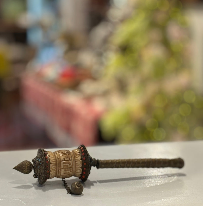 Ancient Tibetan Horn Prayer Wheel