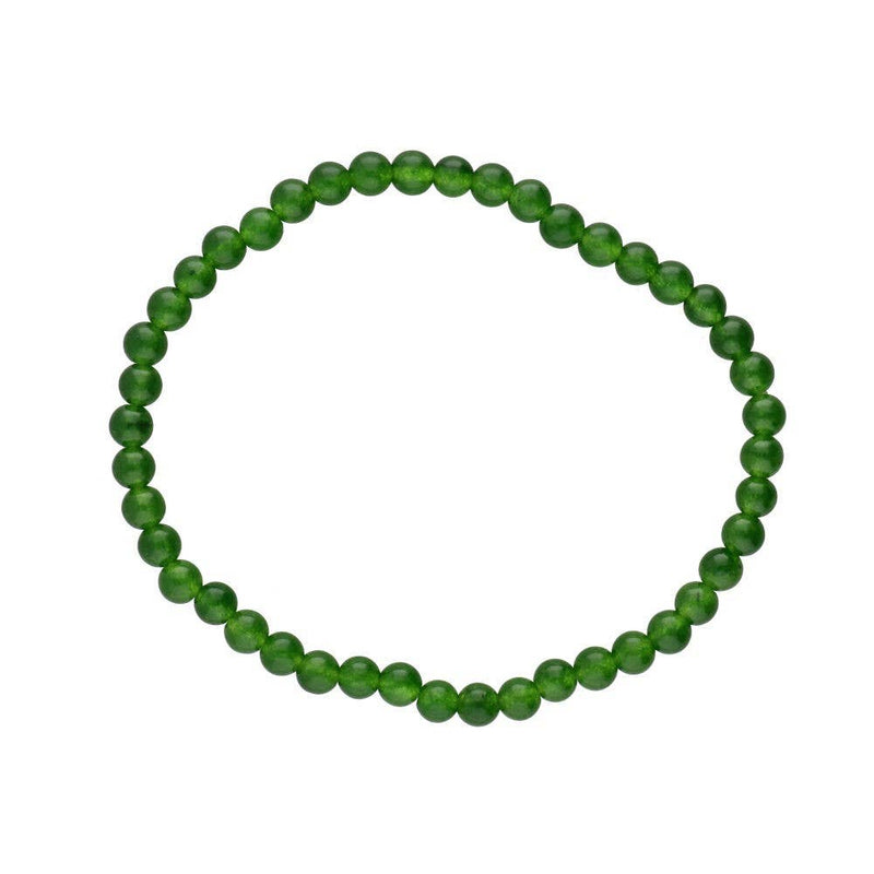 Gemstone Beaded Bracelet - Nephrite Jade 4mm