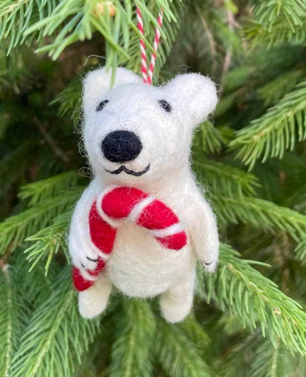 Polar Bear Nepali Felt Ornament