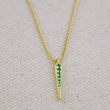 Spear Necklace: Emerald CZ