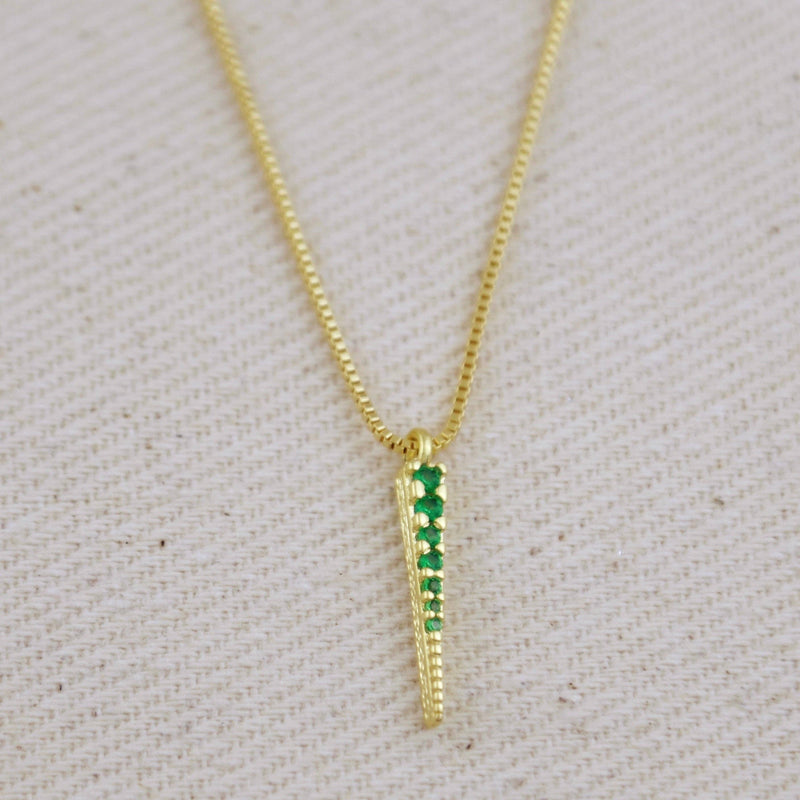 Spear Necklace: Emerald CZ