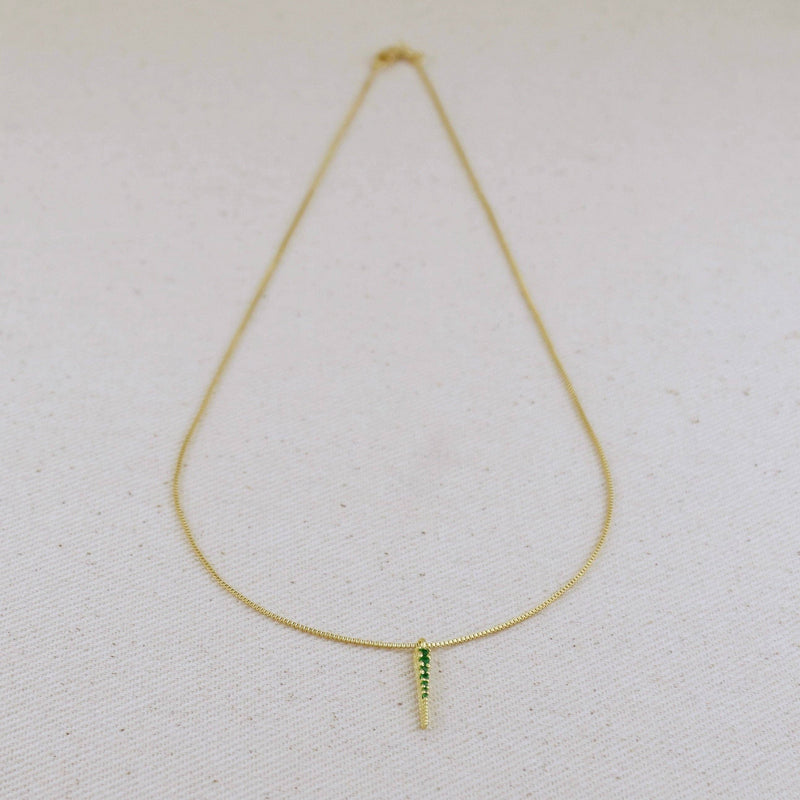 Spear Necklace: Emerald CZ