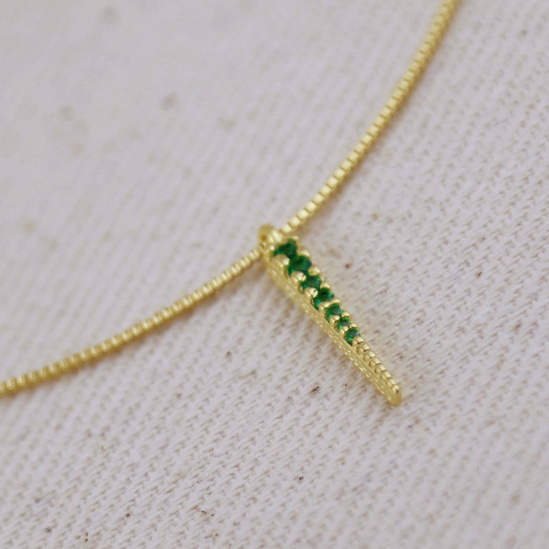 Spear Necklace: Emerald CZ