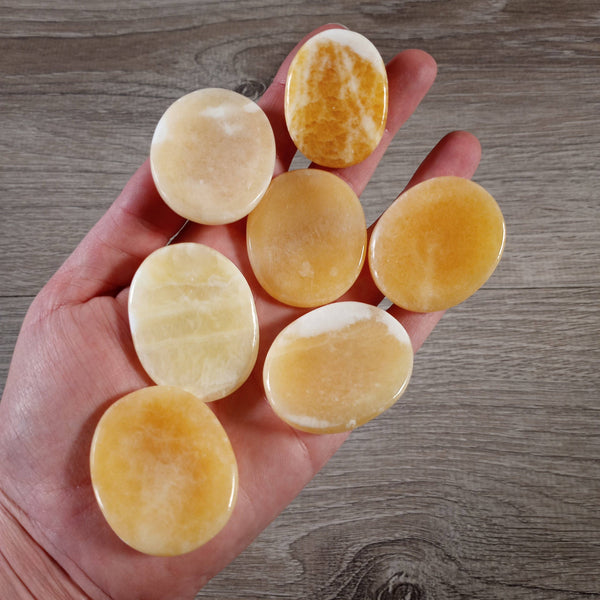 Orange Calcite Worry Stone