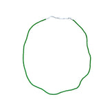 White Heart Glass Bead Green: Medium