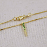 Spear Necklace: Emerald CZ