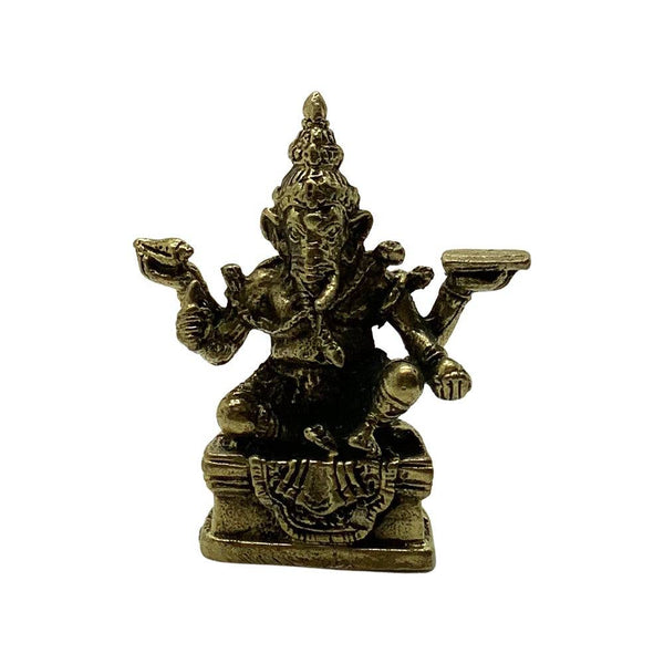 Sitting Ganesh - Miniature Brass Figurine