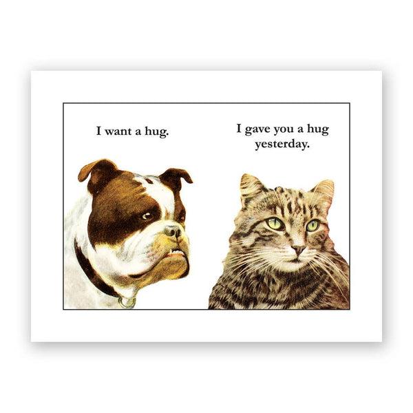 Bulldog Hug Card