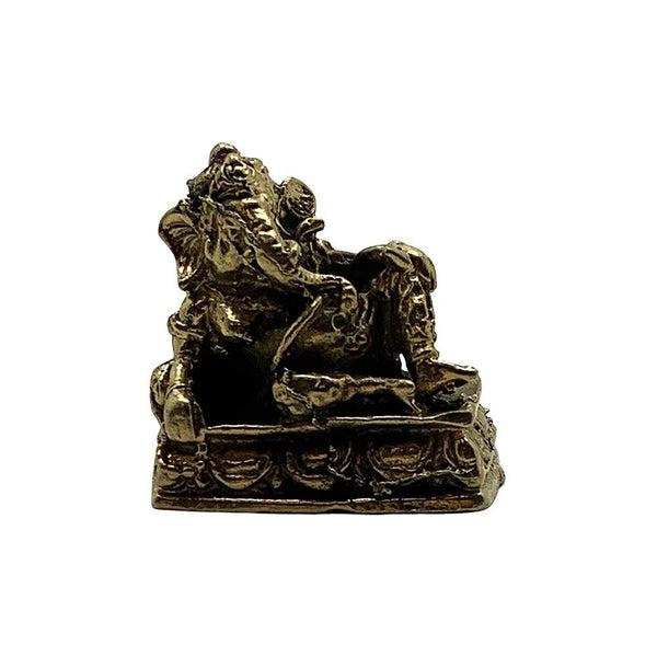 Reclining Ganesh - Miniature Brass Figurine