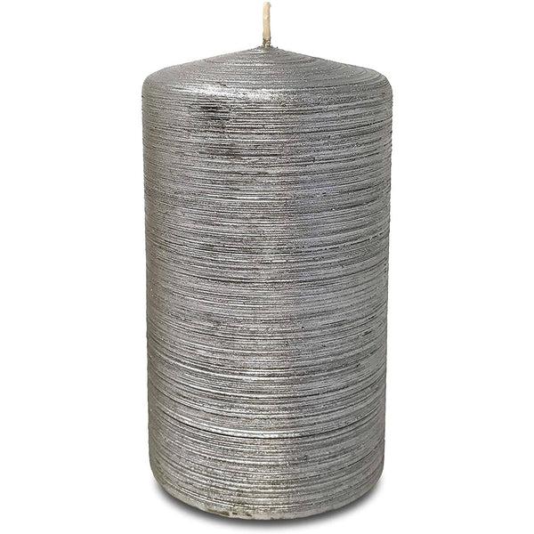 Spun Silver Pillar Candle