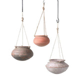 Hanging Clay Planter with Jute Hanger