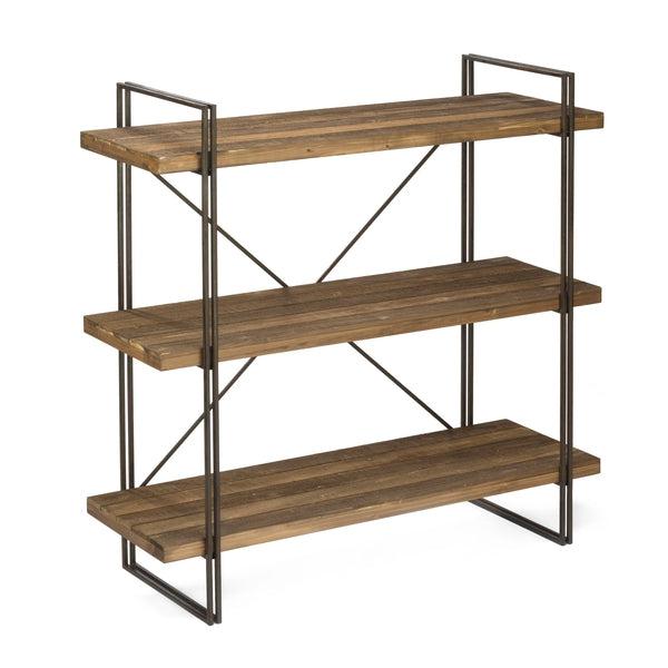 Metal Display Unit with 3 Wood Shelves